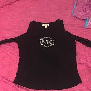 Michael Kors Black Top with Silver Logo